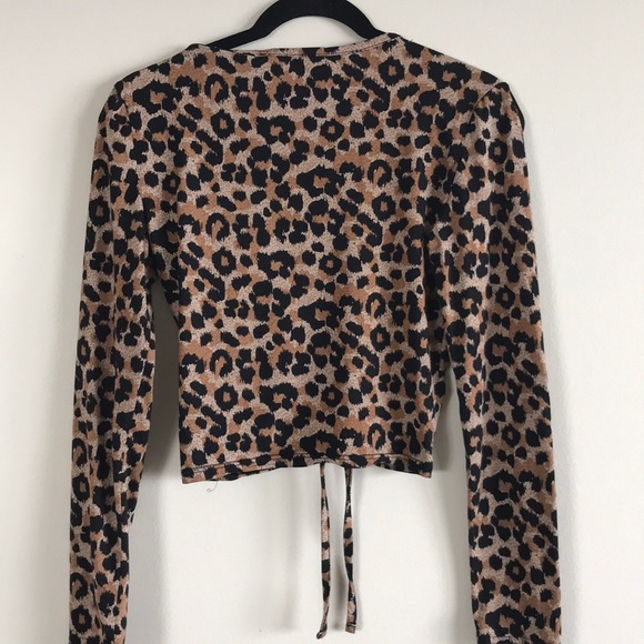 NWOT Pink Rose Leopard Crop Top - Picture 5 of 5